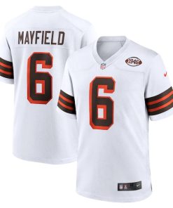 Baker Mayfield Cleveland Browns Nike 1946 Collection Alternate Game Jersey - White/Brown