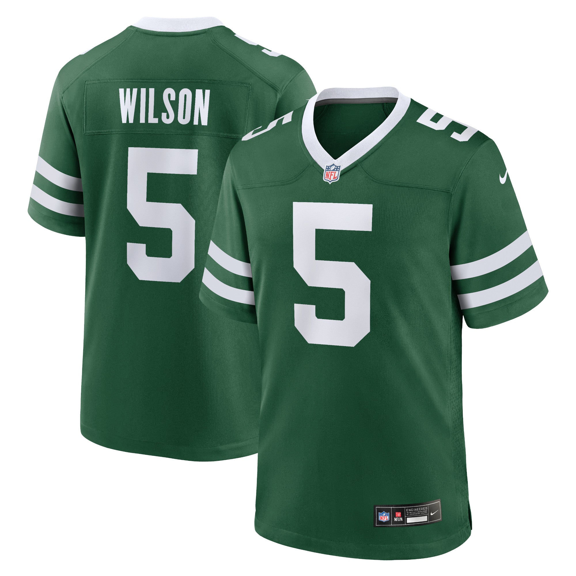 Garrett Wilson New York Jets Nike Game Jersey - Legacy White/Black/Green - Image 8