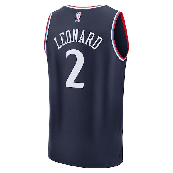 Kawhi Leonard LA Clippers Fast Break Replica Player Jersey - Navy - Icon Edition - Image 3