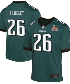 Saquon Barkley Philadelphia Eagles Nike Youth Super Bowl LIX Game Player Jersey - Midnight Green