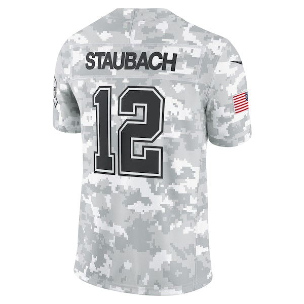 Roger Staubach Dallas Cowboys Nike 2024 Salute to Service Retired Player Limited Jersey - Arctic Camo - Image 3