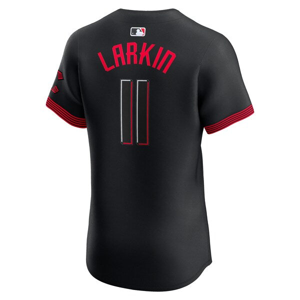 Barry Larkin Cincinnati Reds Nike City Connect Elite Jersey - Black - Image 3