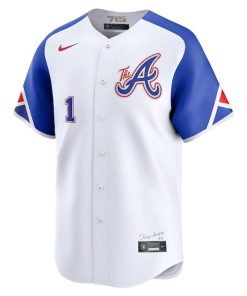 Alternative view of Ozzie Albies Atlanta Braves Nike City Connect Limited Player Jersey - White