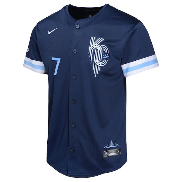 Bobby Witt Jr. Kansas City Royals Nike Youth City Connect Limited Player Jersey - Navy - Image 2