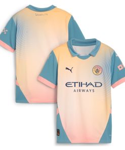 Manchester City Puma Youth 2024/25 Fourth Replica Jersey - Blue