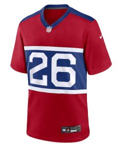 Alternative view of Devin Singletary New York Giants Nike Alternate Player Game Jersey - Century Red