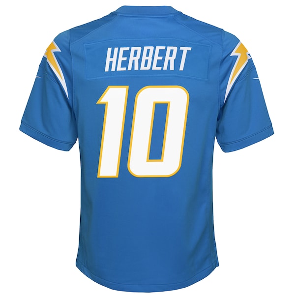 Justin Herbert Los Angeles Chargers Nike Youth Game Jersey - Powder Blue/Navy/Royal/White - Image 4