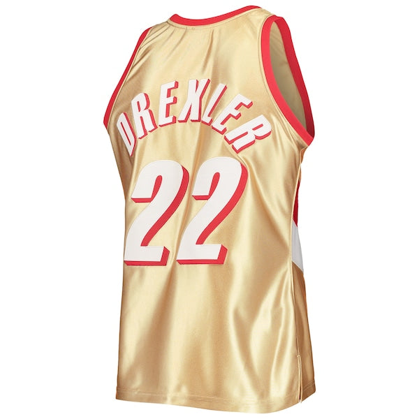 Clyde Drexler Portland Trail Blazers 75th Anniversary 1991/92 Hardwood Classics Swingman Jersey - Gold - Image 3