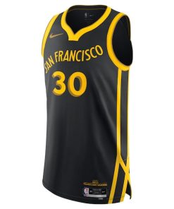 Alternative view of Nike Stephen Curry Golden State Warriors  Authentic Jersey - City Edition - Black