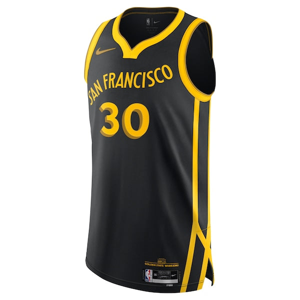 Nike Stephen Curry Golden State Warriors Authentic Jersey - City Edition - Black - Image 2
