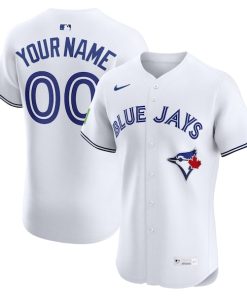 Toronto Blue Jays Nike Home Elite Sponsor Patch Custom Jersey - White