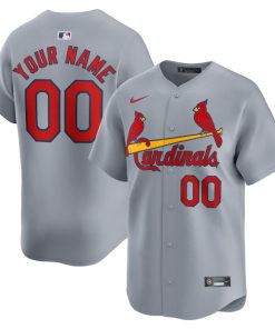 St. Louis Cardinals Nike Away Limited Custom Jersey - Gray