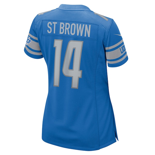 Amon-Ra St. Brown Detroit Lions Nike Women's Game Player Jersey - Blue - Image 3