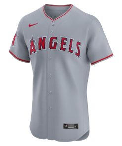 Alternative view of Los Angeles Angels Nike Road 2024 Jackie Robinson Day Elite Jersey - Gray