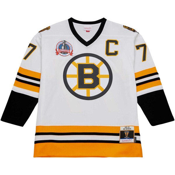 Ray Bourque Boston Bruins Captain Patch 1989/90 Blue Line Player Jersey - White - Image 4