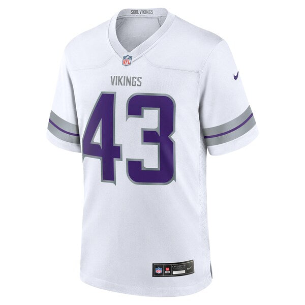 Andrew Van Ginkel Minnesota Vikings Nike Alternate Game Jersey - White/Purple - Image 3