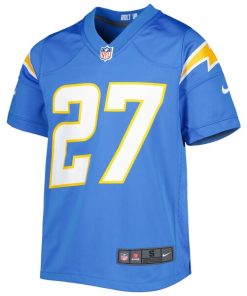 Alternative view of JC Jackson Los Angeles Chargers Nike Youth Game Jersey - Powder Blue