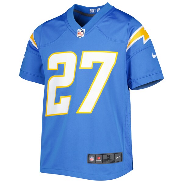 JC Jackson Los Angeles Chargers Nike Youth Game Jersey - Powder Blue - Image 2