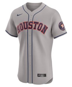 Alternative view of Houston Astros Nike Road Vapor Premier Elite Patch Jersey - Gray