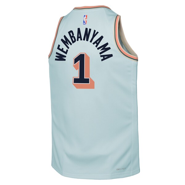 Victor Wembanyama San Antonio Spurs Nike Youth 2024/25 Swingman Player Jersey - City Edition - Light Blue - Image 3