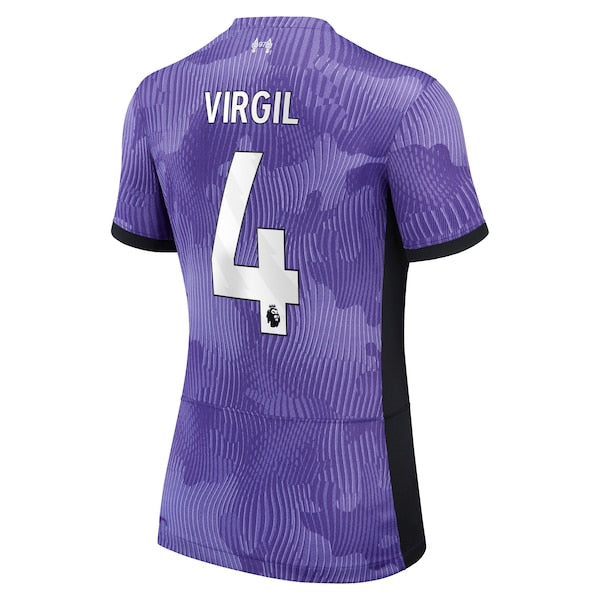 Virgil van Dijk Liverpool Nike Women's 2023/24 Third Stadium Replica Player Jersey - Purple - Image 4