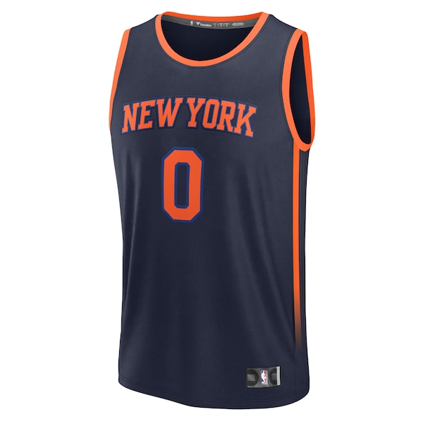 Donte DiVincenzo New York Knicks Fast Break Replica Player Jersey - Statement Edition - Navy - Image 2