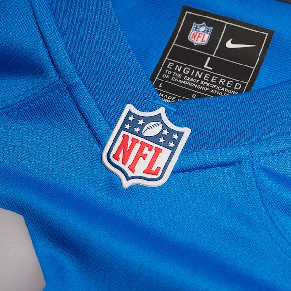 Alex Anzalone Detroit Lions Nike Alternate Game Jersey - Blue - Image 5