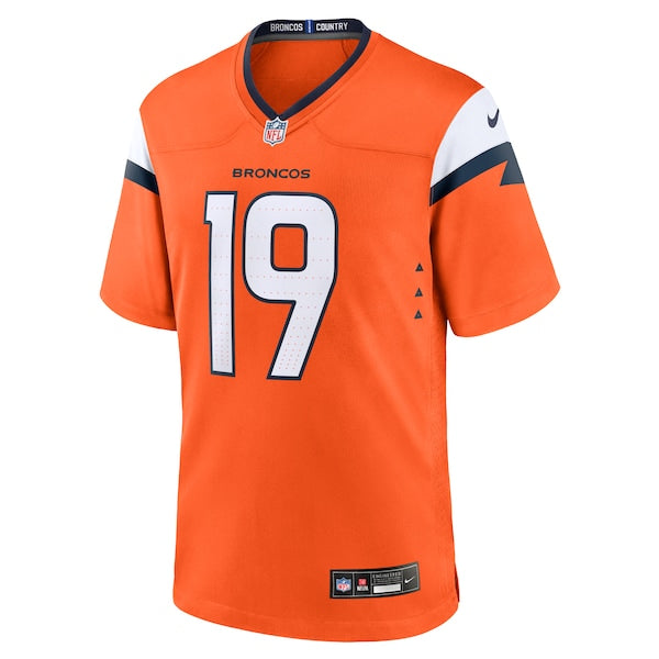 Marvin Mims Jr Denver Broncos Nike Team Game Jersey - Orange/White/Navy - Image 3