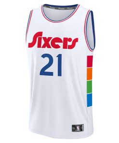 Alternative view of Joel Embiid Philadelphia 76ers  Youth 2024/25 Fast Break Player Jersey - City Edition - White