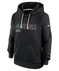 Alternative view of San Francisco 49ers Nike Women's 2025 NFL Crucial Catch Sideline Standard Issue Dri-FIT Hoodie - Black