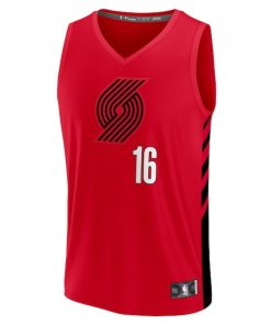 Alternative view of Yang Hansen Portland Trail Blazers  Fast Break Replica Jersey - Red - Statement Edition