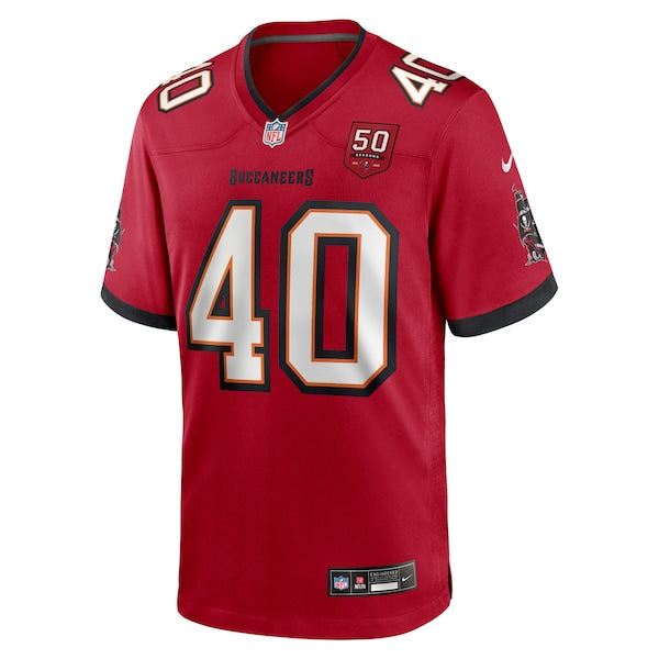 Mike Alstott Tampa Bay Buccaneers Nike 50th Season Team Game Jersey - Red/Creamsicle - Image 4