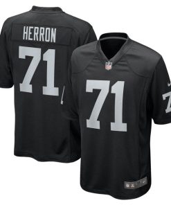Justin Herron Las Vegas Raiders Nike Team Game Jersey -  Black