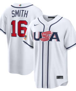 Men's USA Baseball Will Smith Nike White 2026 World Baseball Classic Home Stadium Jersey