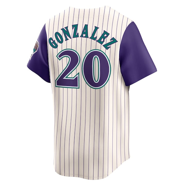 Luis Gonzalez Arizona Diamondbacks Nike Throwback Cooperstown Collection Limited Jersey - Cream - Image 3