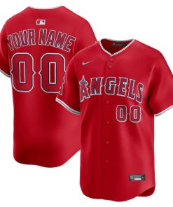 Los Angeles Angels Nike Alternate Limited Custom Jersey - Red/White