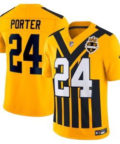 Joey Porter Jr. Pittsburgh Steelers Nike Alternate 1933 Throwback Vapor F.U.S.E. Limited Jersey - Gold/Black/White