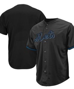 New York Mets Big & Tall Pop Fashion Jersey - Black