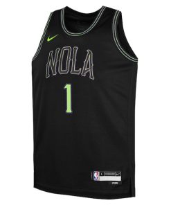 Alternative view of Zion Williamson New Orleans Pelicans Nike Youth 2025/26 City Edition Swingman Jersey - Black
