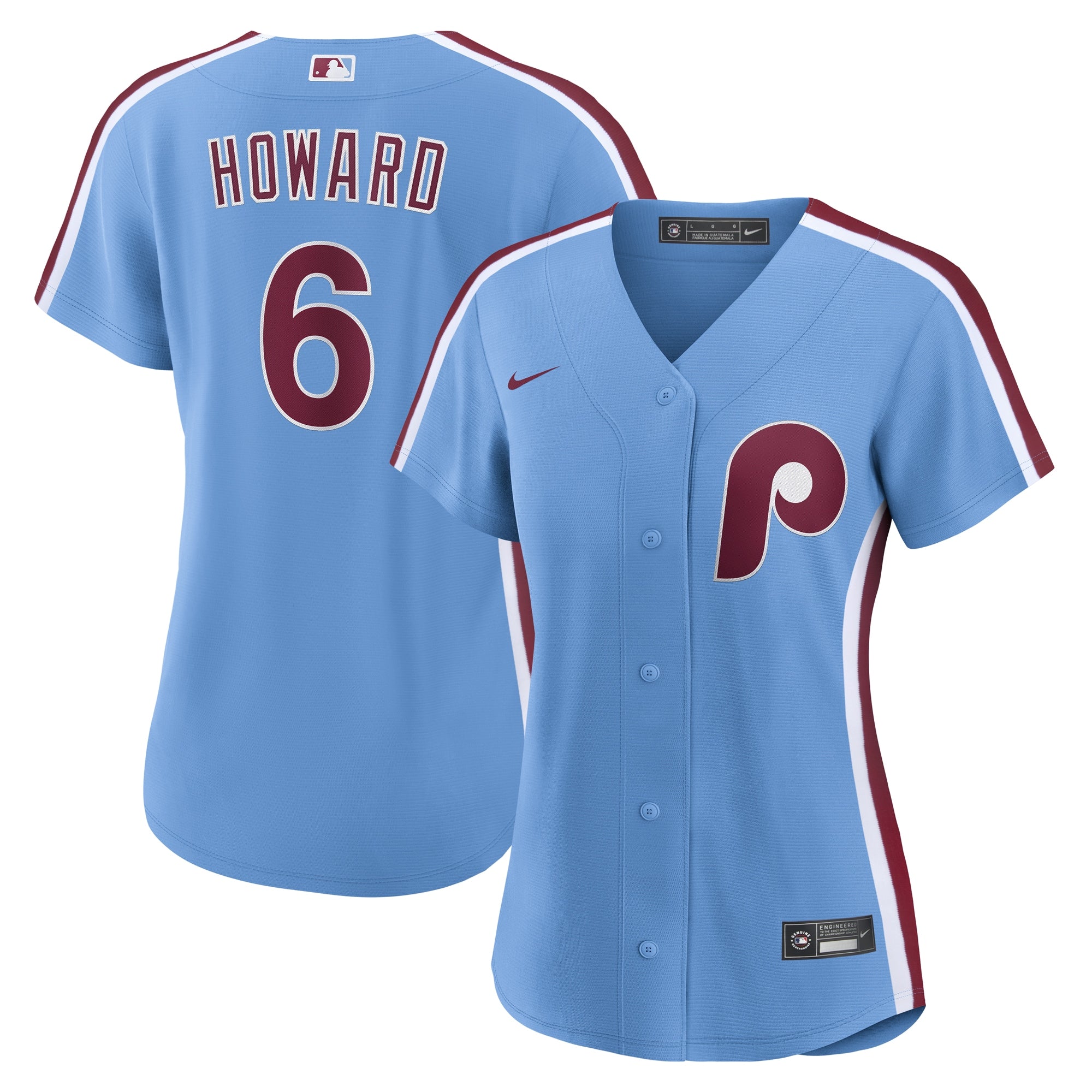 Ryan Howard Philadelphia Phillies Nike Women's Replica Jersey - White/Light Blue - Image 5