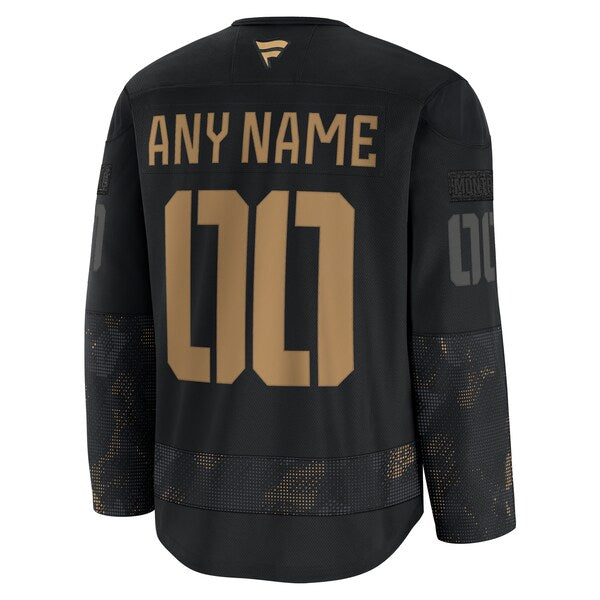Montreal Canadiens 2024 Military Appreciation Personalized Long Sleeve Practice Jersey - Black - Image 3