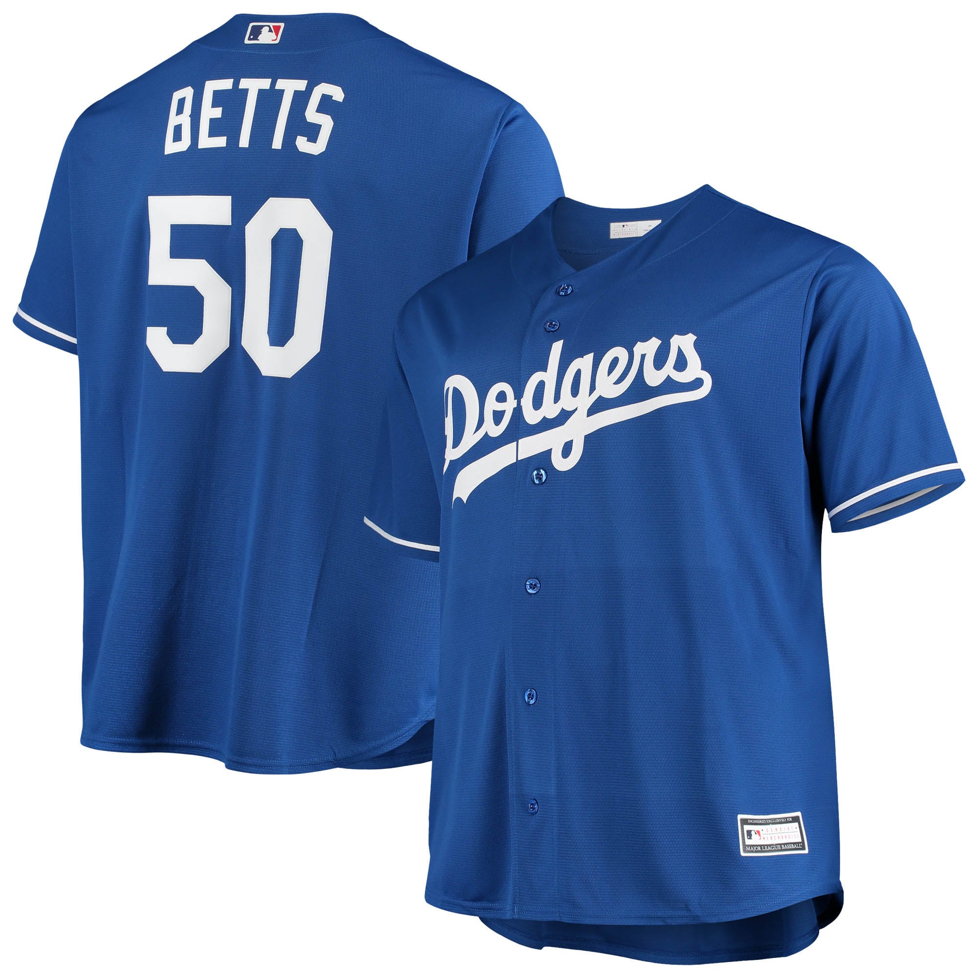 Mookie Betts Los Angeles Dodgers Big & Tall Replica Player Jersey - White/Gray/Royal - Image 8