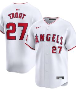 Mike Trout Los Angeles Angels Nike Home Limited Player Jersey - White/Gray