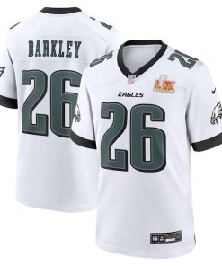 Saquon Barkley Philadelphia Eagles Nike Super Bowl LIX Game Player Jersey - White
