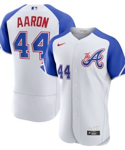 Hank Aaron Atlanta Braves Nike 2023 City Connect Authentic Player Jersey - White