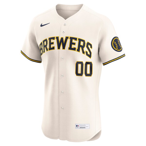 Milwaukee Brewers Nike Home Elite Custom Jersey - Cream - Image 2
