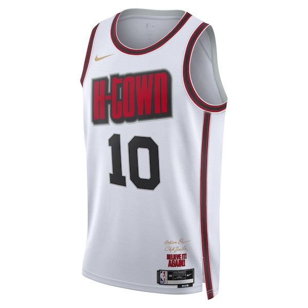 Jabari Smith Jr. Houston Rockets Nike Unisex 2024/25 Swingman Player Jersey - City Edition - White - Image 2