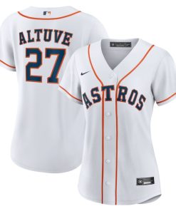 Alternative view of Jose Altuve Houston Astros Nike Women's Home Replica Player Jersey - White/Navy