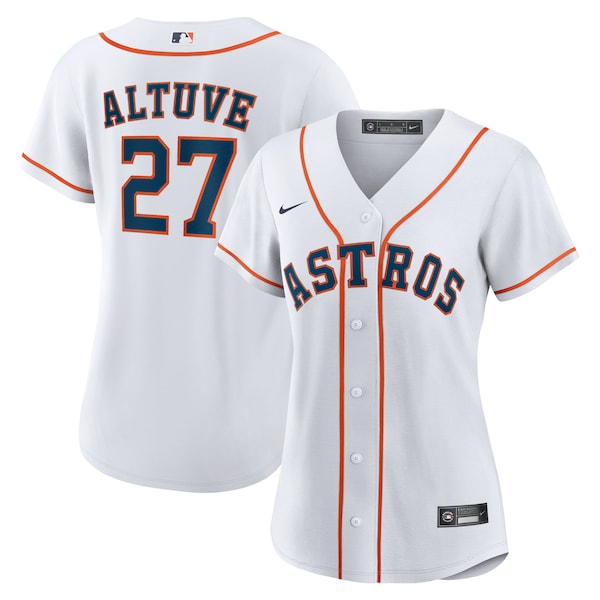 Jose Altuve Houston Astros Nike Women's Home Replica Player Jersey - White/Navy - Image 2