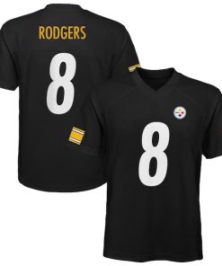 Aaron Rodgers Pittsburgh Steelers Outerstuff Youth Replica Player Jersey - Black